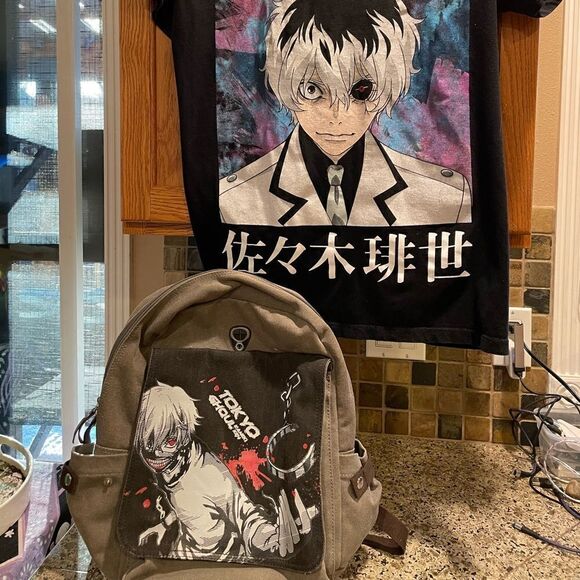 Tokyo Ghoul Canvas Backpack and Matching Shirt Men’s Large - Picture 1 of 15